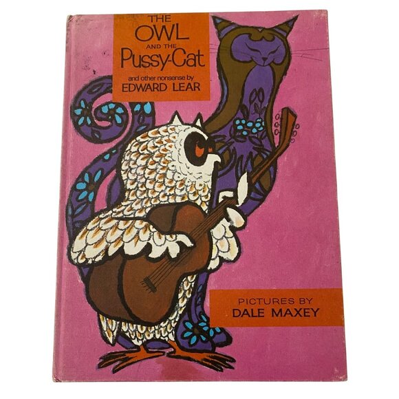 Edward Lear Hardcover Book Lot of 2 Psychedelic Artwork Dale Maxey Vtg 60s 70s - Picture 7 of 12